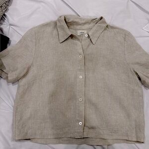 Aritzia Wilfred Linen Button Down